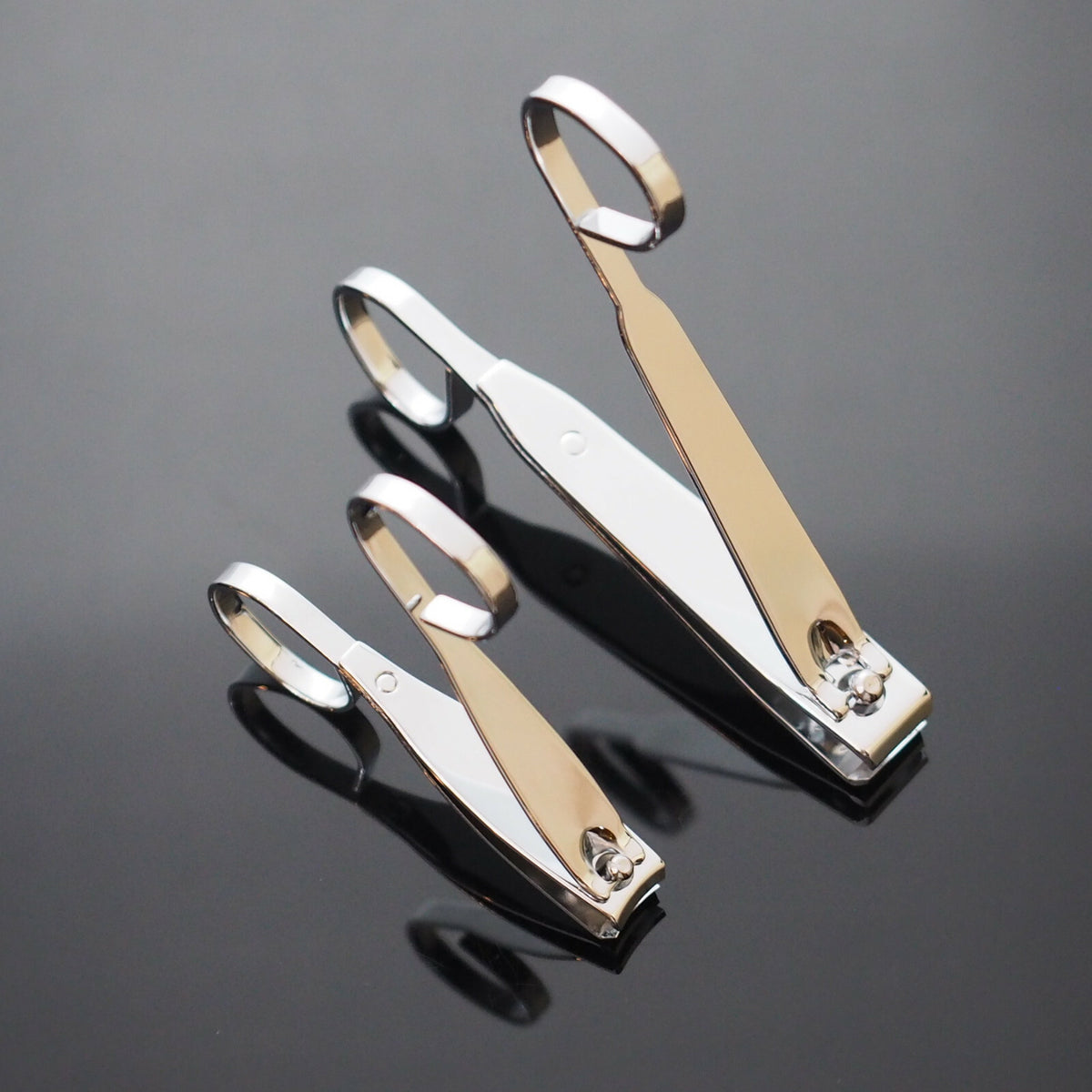 Stainless Steel Toe and Finger Nail Clippers Set - Large & Small EZ Grip Handles