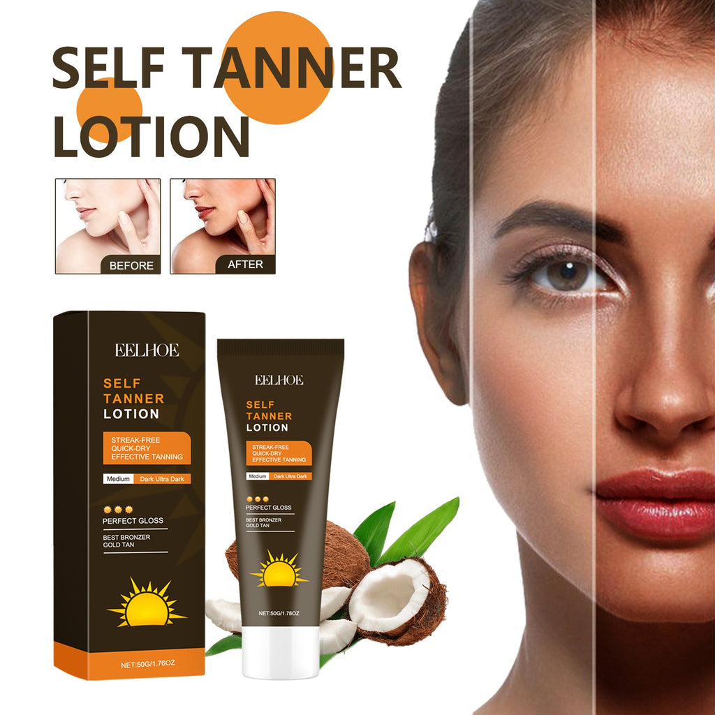 Self Tanner Lotion with Carrot & Coconut Oil - Sun Tan Accelerator & Moisturizer