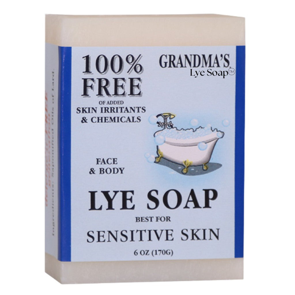 Natural Lye Soap Bar for Face and Body - Moisturizing Dry Skin Relief 6 oz