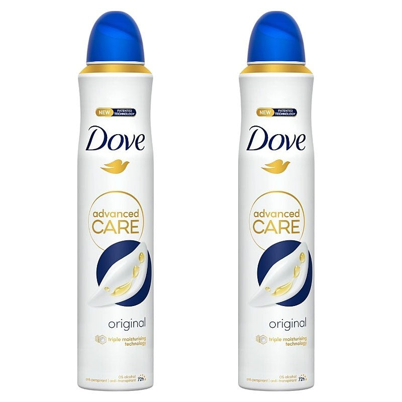 2 Pack Dove Original Anti-Perspirant Body Spray - 150ml, Up to 72H Protection