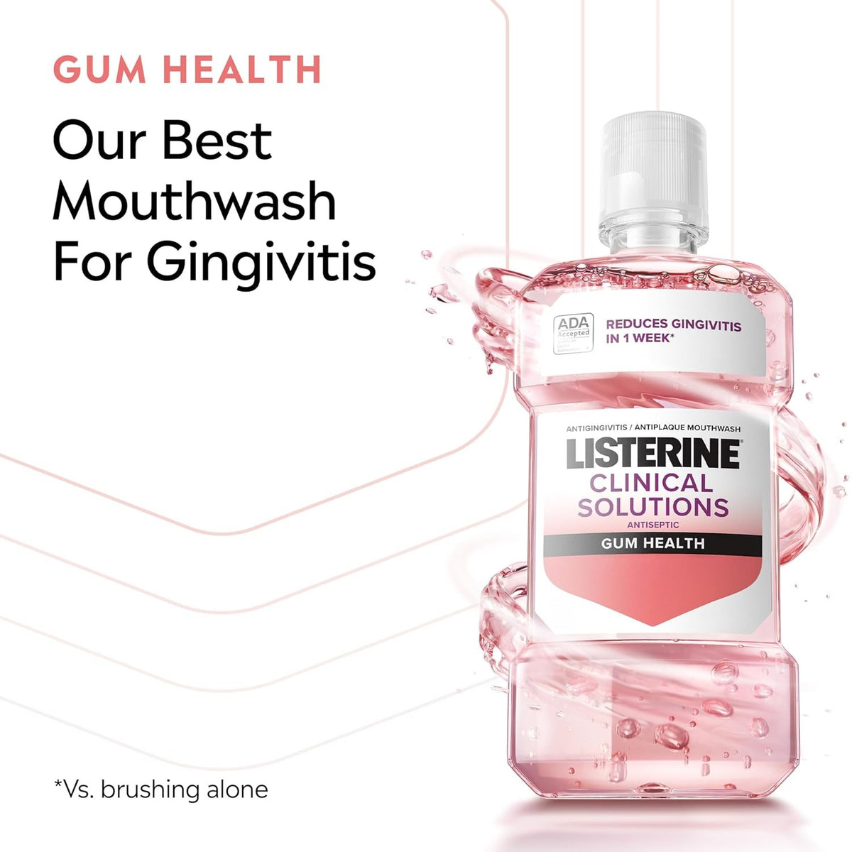 Gum Health Antiseptic Mouthwash with Icy Mint - 500 mL | Oral Care for Gingivitis & Plaque Prevention
