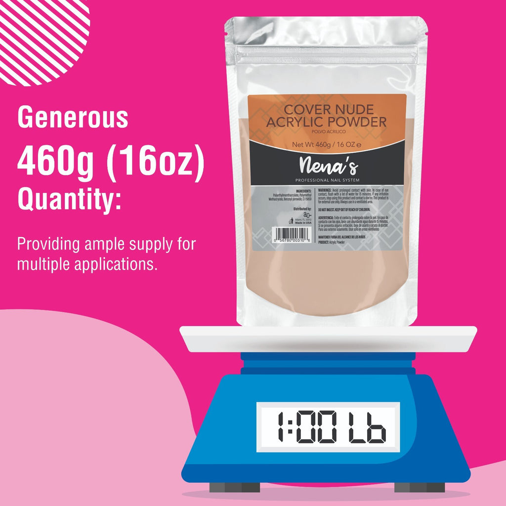 Professional Acrylic Nail Powder System 16 oz Clear Pink Cover Nude White