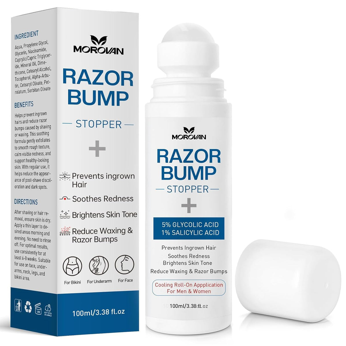 Ingrown Hair Treatment Serum for Razor Bumps & Skin Smoothing - 3.38 Fl Oz