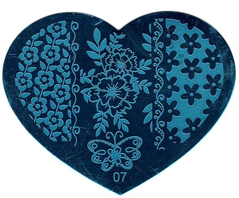 5 Pack Nail Art Stamping Plates Set Heart Design Manicure Tools