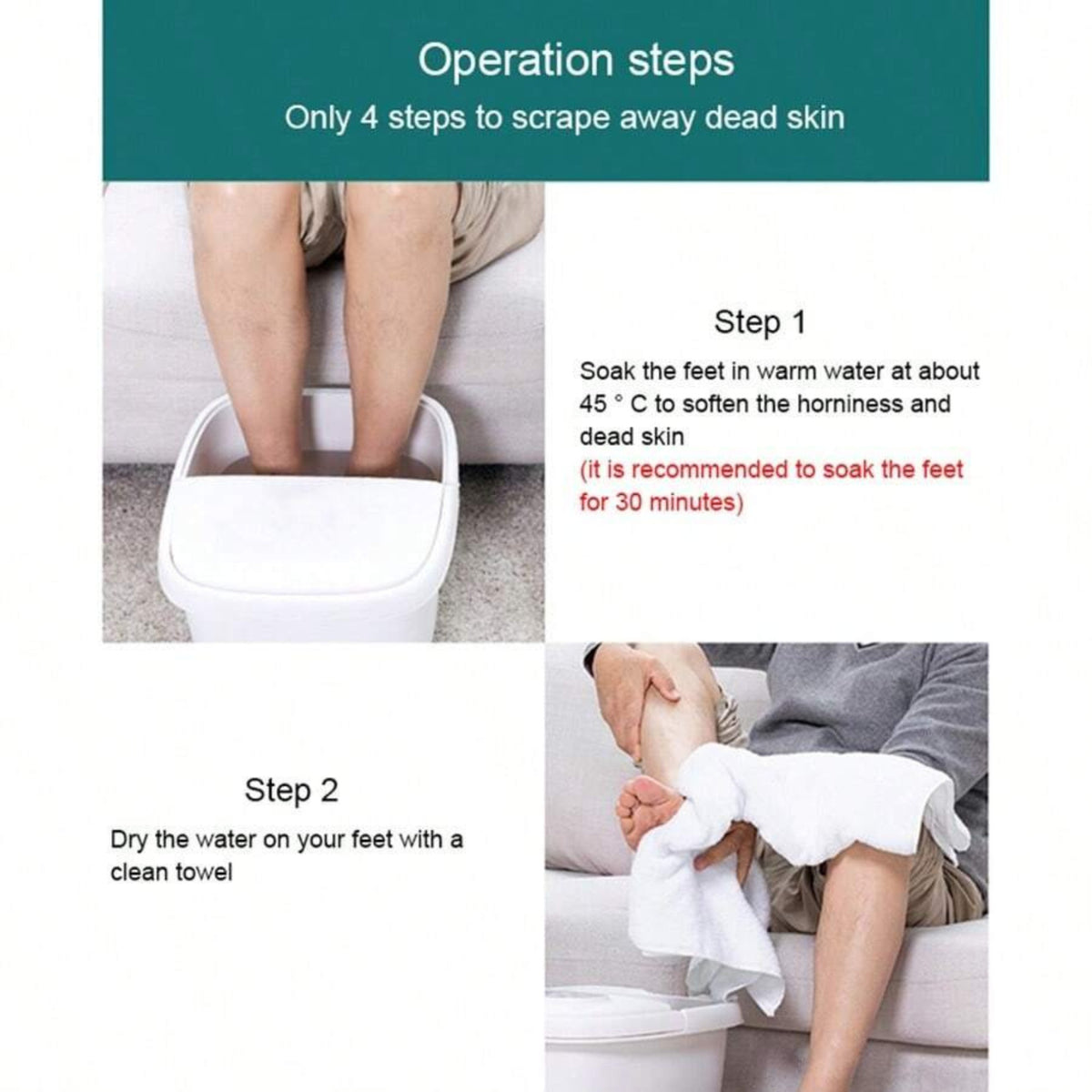 2-Pack Foot Heel Scraper Callus Remover for Pedicure & Foot Care