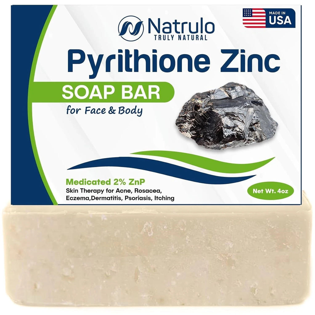 Medicated Pyrithione Zinc Soap Bar for Face & Body - 2% Zinc, 4oz