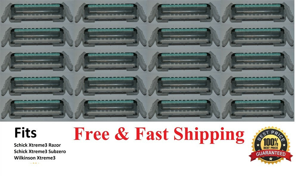 20 Pack Razor Blades Refills for Xtreme3 & Sub Zero Shaving Razors