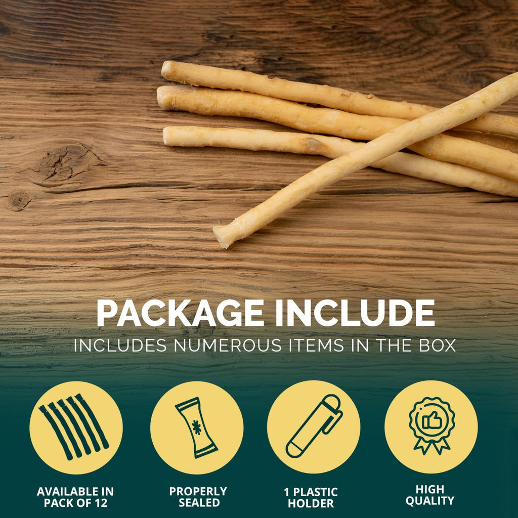 Natural Miswak Tooth Sticks with Holder - Organic Oral Care Set, Pack of 12