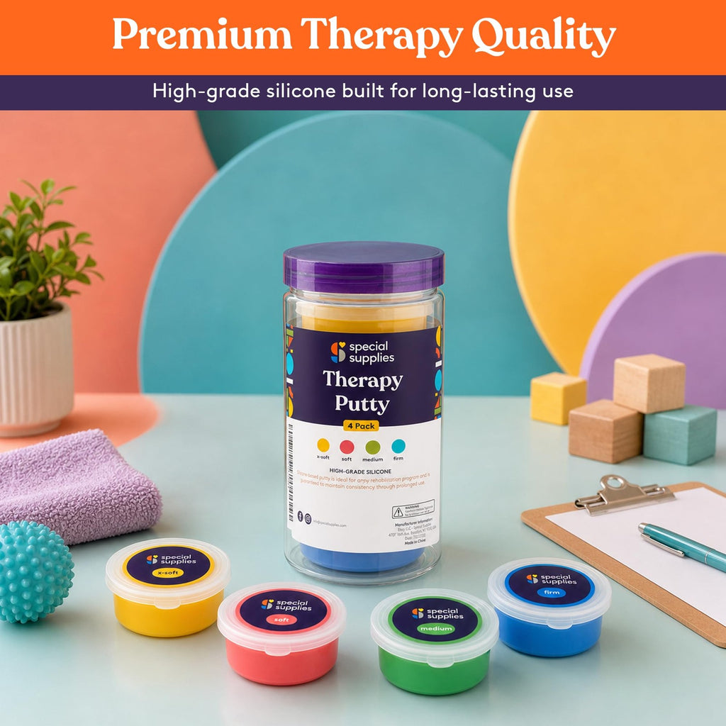 Therapy Putty for Hand Strengthening and Stress Relief - Set of 4 Colors