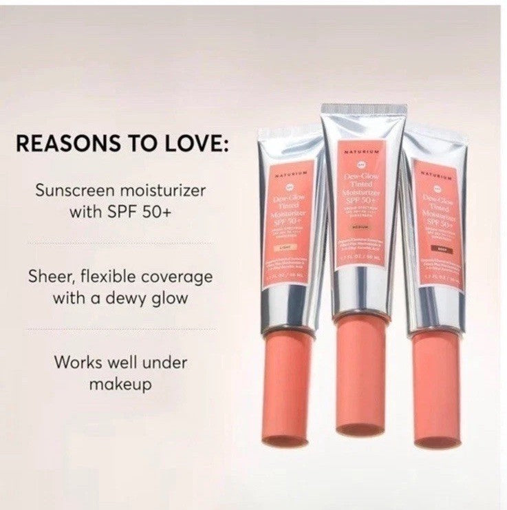 Naturium Dew-Glow Tinted Moisturizer SPF 50+ Deep 1.7 oz Dewy Face Sunscreen