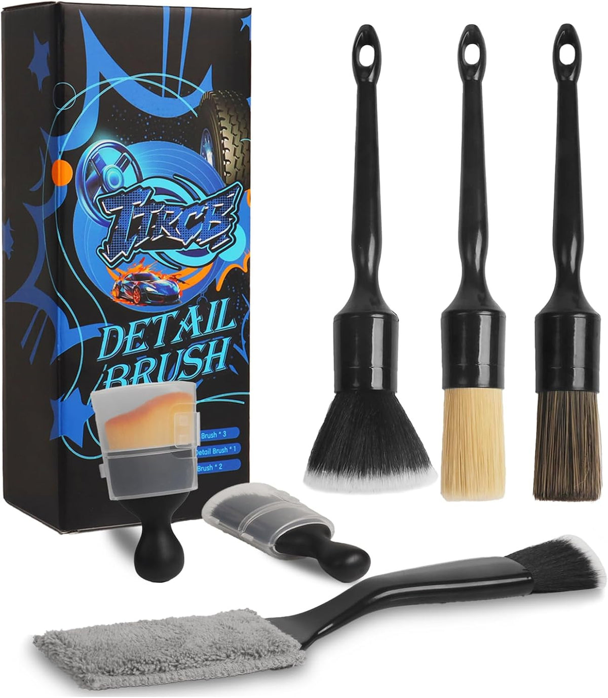 6-Piece Car Detailing Brush Set for Interior & Exterior Cleaning