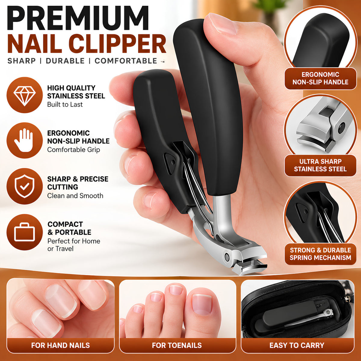 Extra Large Toe Nail Clippers Heavy Duty Stainless Steel for Thick Nails