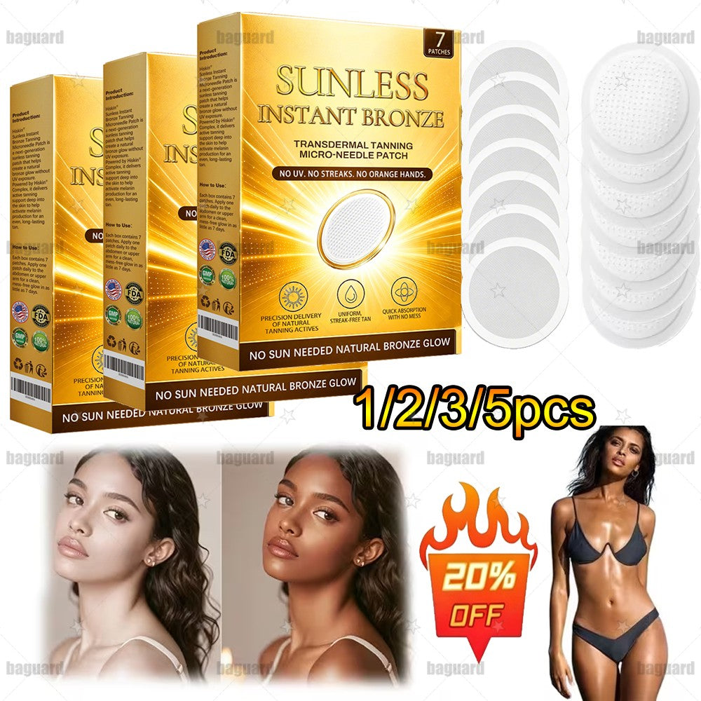 Sunless Natural Glow Tanning Patches for Gradual Bronze Tan - Rich in Antioxidants