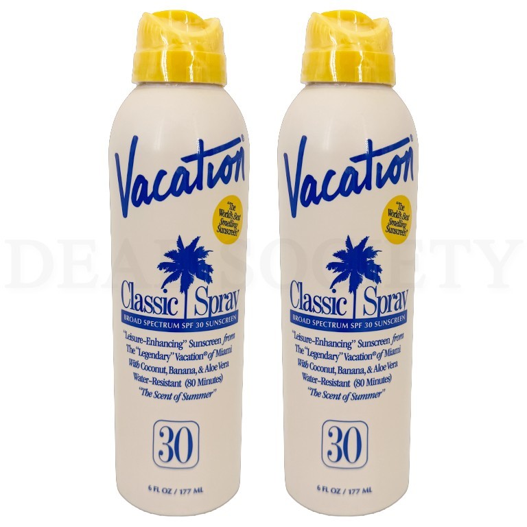 SPF 30 Sunscreen Spray with Pineapple Scent - 6oz Lot of 2, Water-Resistant, Lightweight, Reef Safe