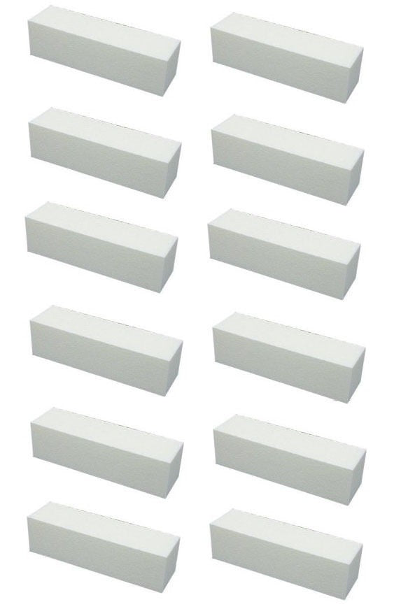 Nail Buffer Block Pack of 12 - Four Sided Polishing & Smoothing Grit 240