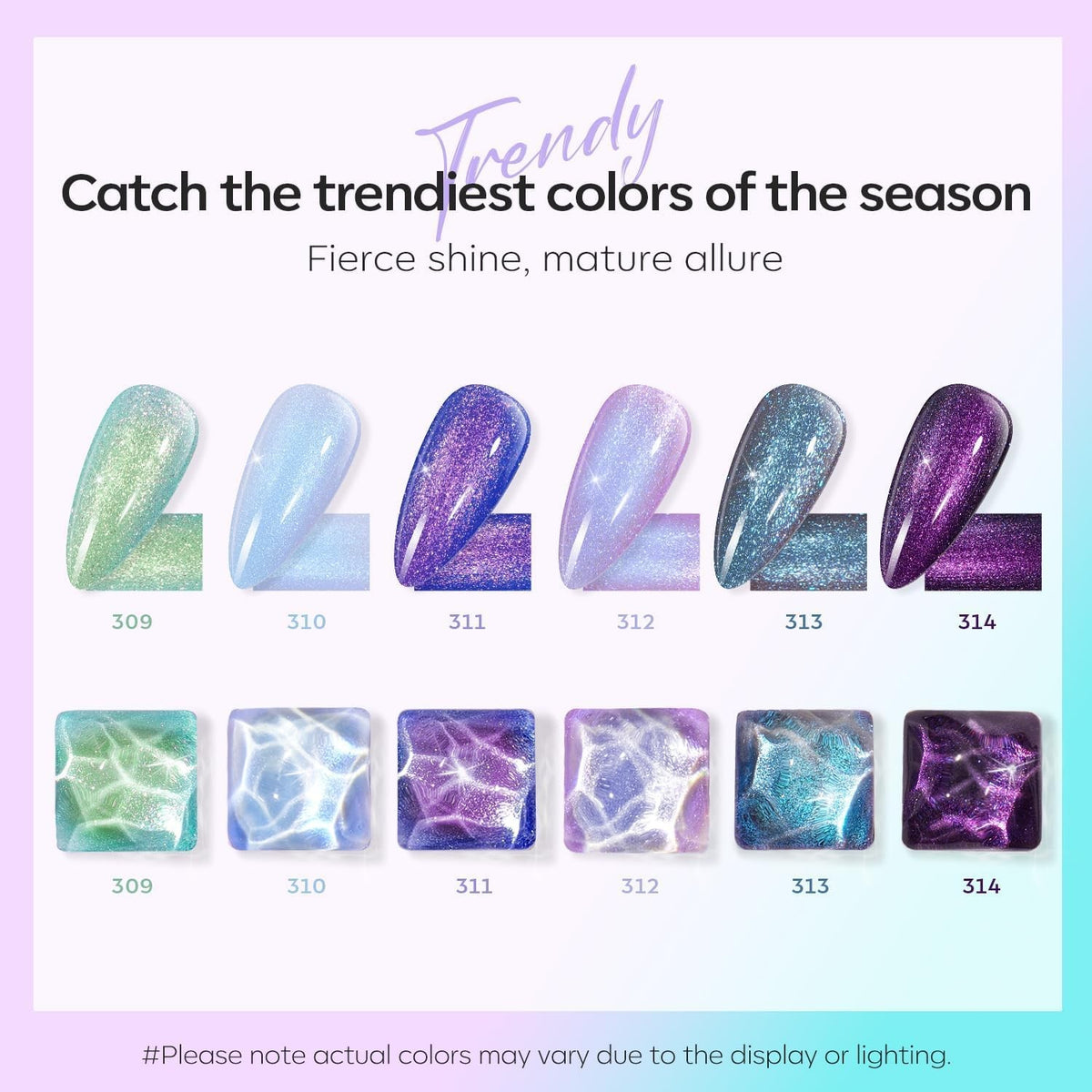 Quick Dry Holographic Nail Polish Set - 6 Vibrant Aurora Colors