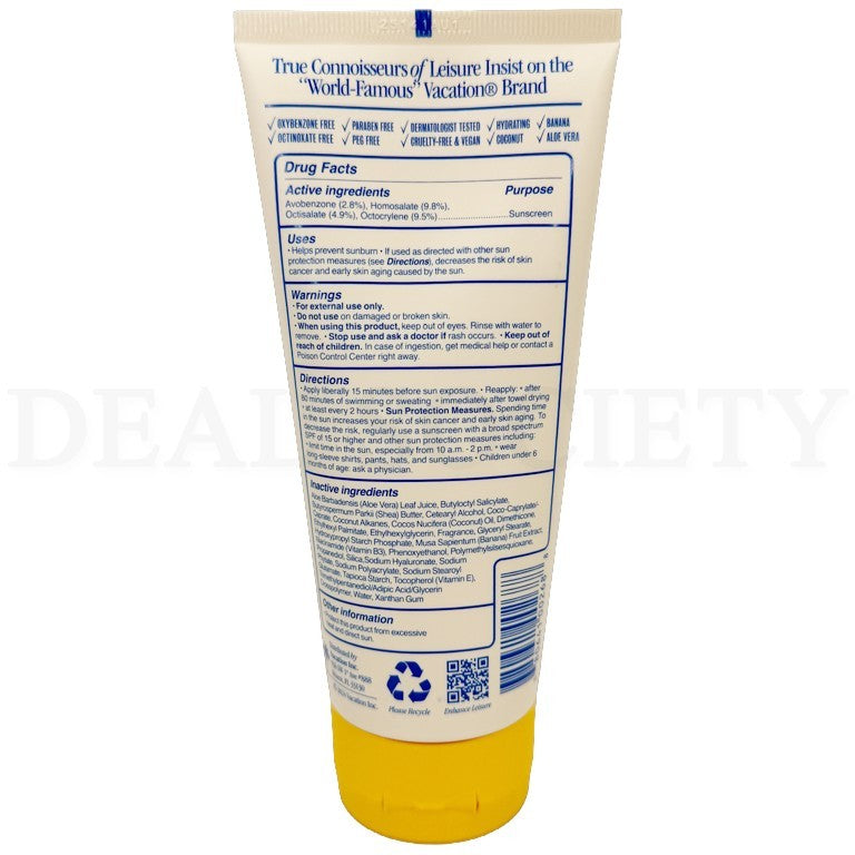 SPF 50 Sunscreen Lotion Tropical Scent 6oz - Pack of 2, Water-Resistant, Reef Safe