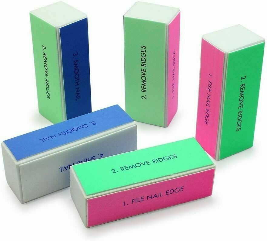 5 Pcs Nail Buffer Files 4-Way Manicure Polish Sanding Blocks for Nail Art