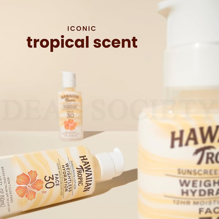 Hawaiian Tropic SPF 30 Weightless Hydration Sunscreen Lotion 1.7oz Lot of 2