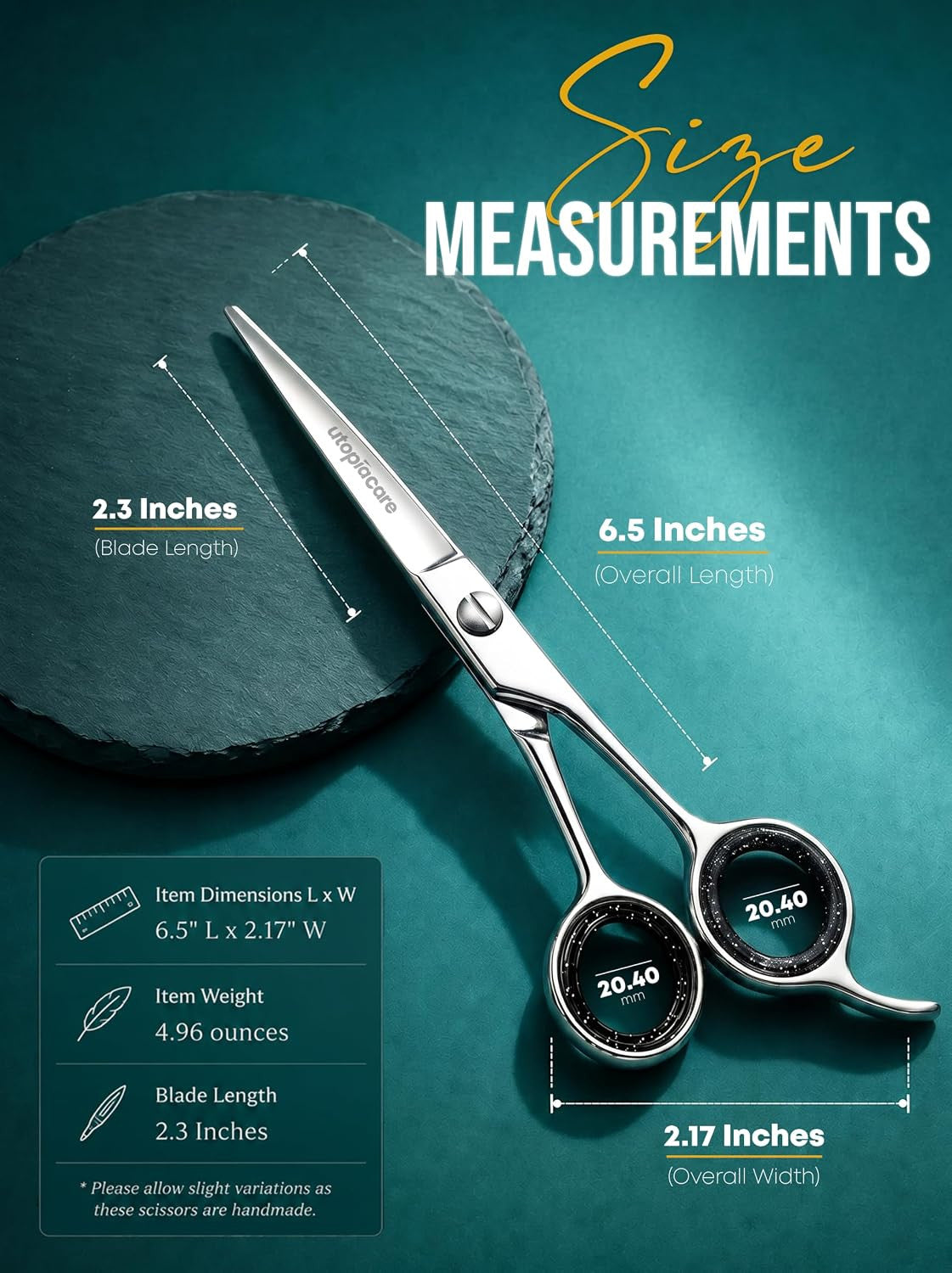 6.5-Inch Stainless Steel Hair Cutting Scissors for Barbers & Stylists