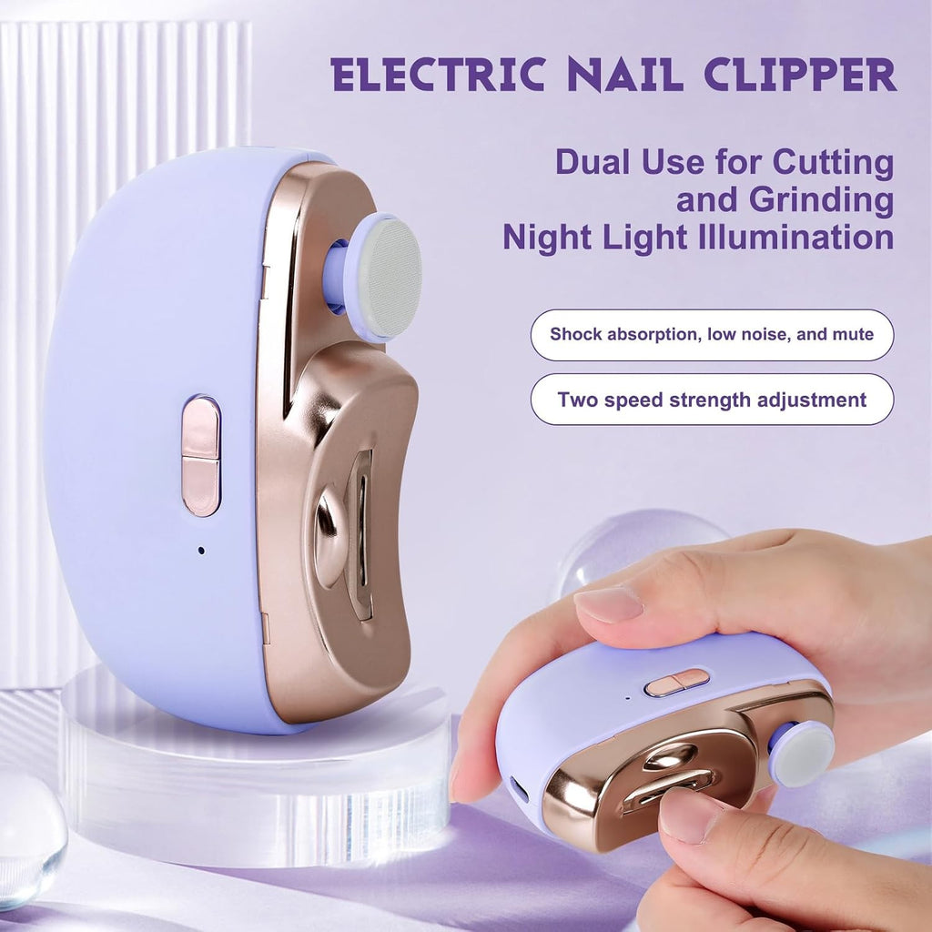 Electric Nail Clipper & File Set with Polishing and Debris Organizer