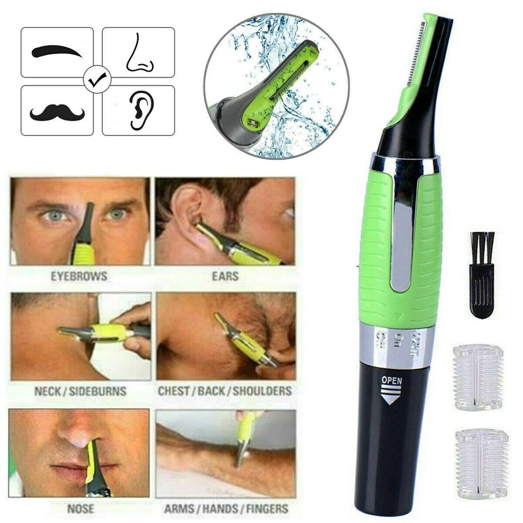 Men Nose Ear Face Hair Trimmer - Beard Mustache Eyebrow Clipper Shaver
