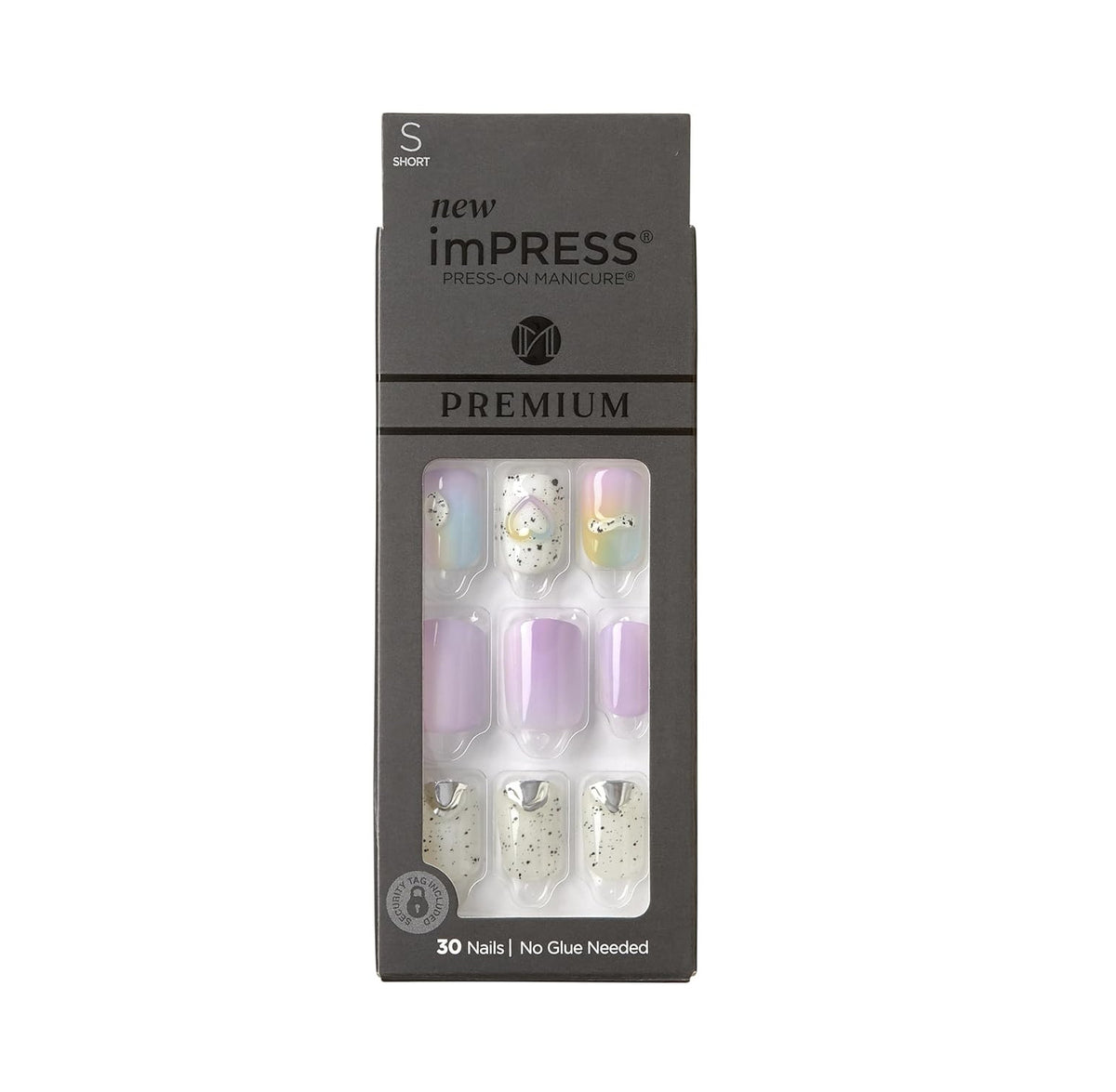 Press-On Nails Sweet Life Rainbow Hearts No Glue Manicure Kit