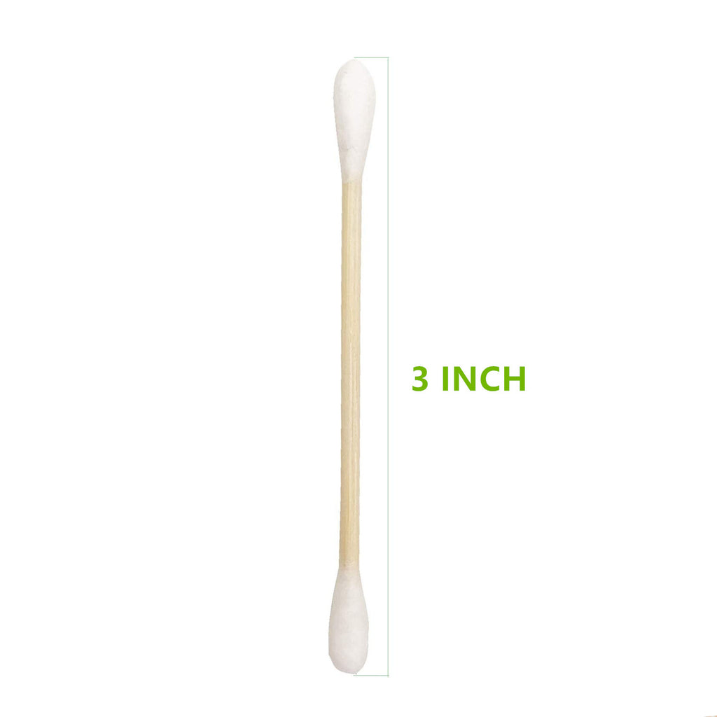 1000 Pcs Bamboo Cotton Swabs Makeup and Ear Cleaning Double Tipped Applicators