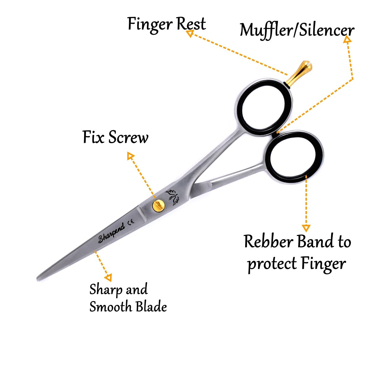Professional Hair Cutting Scissors 6 Inch Stainless Steel Barber Shears