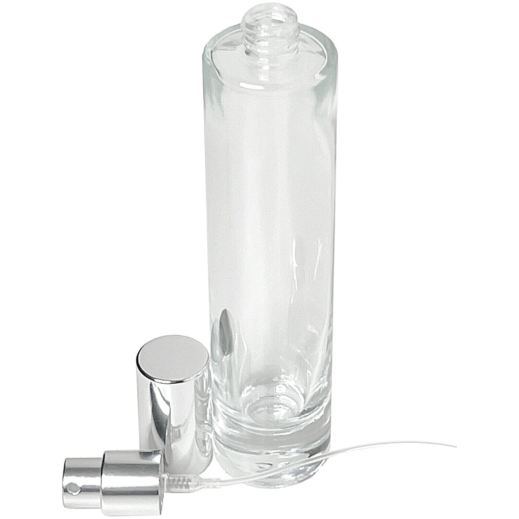 Refillable 50ml Thick Glass Perfume Spray Bottles with Metal Nozzle Set of 2 or 12