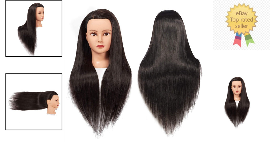 Synthetic Hair Mannequin Head for Hair Practice 26-28 Inches