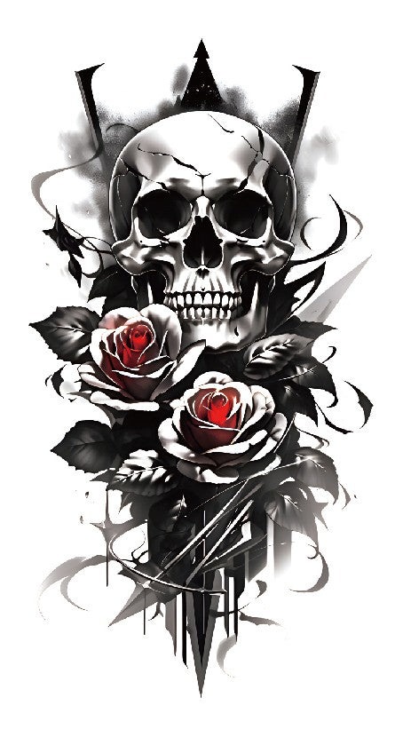 Waterproof Temporary Tattoo Set - 6 Sheets Rose Arm & Body Art