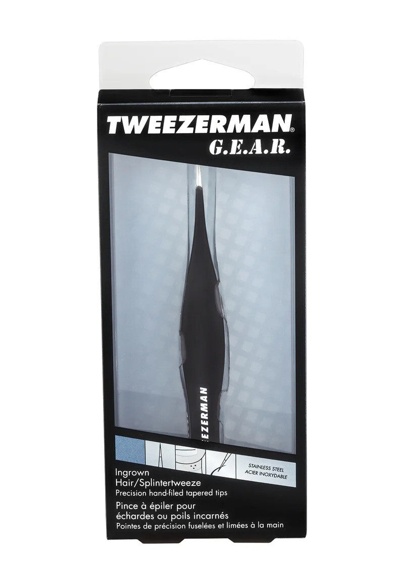 Ingrown Hair and Splinter Tweezer Set - Precision Stainless Steel Tool, Black, 6 Pack
