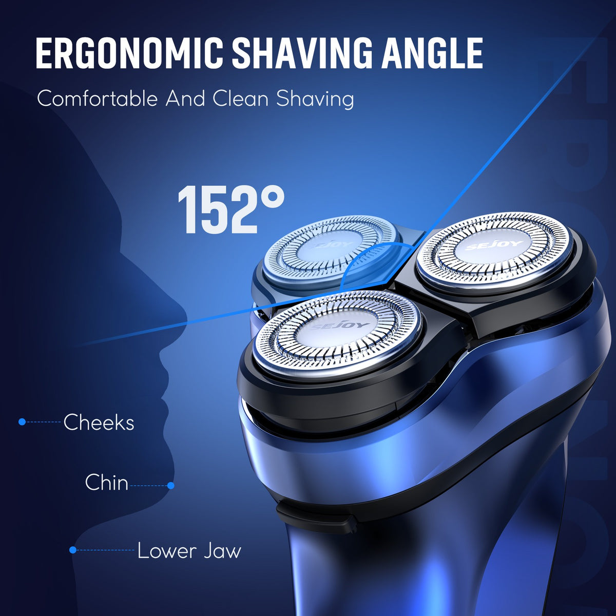 Men's 3D Rotary Electric Shaver with Pop-up Trimmer, Fast Charging