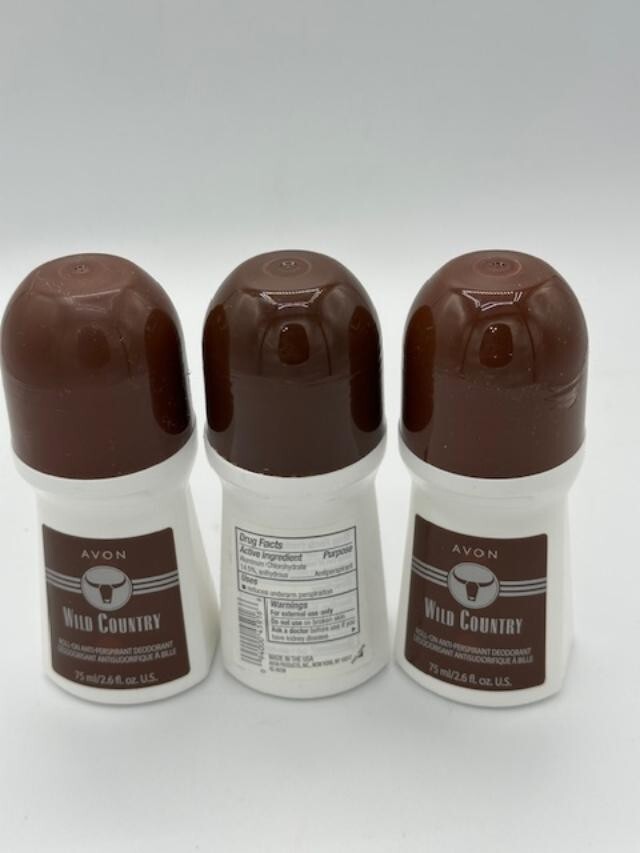 Avon Wild Country Roll-On Deodorant Bonus Size 2.6 oz 3-Pack