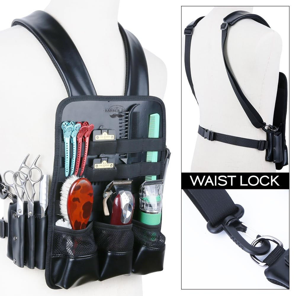 Professional Hairdresser Scissor Holster Pouch Bag Leather Chest Rig for Salon & Barber