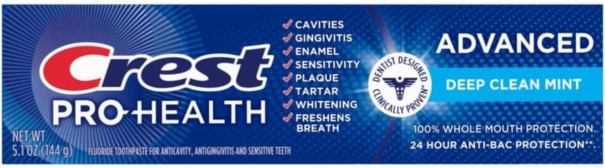 Crest Pro-Health Deep Clean Mint Toothpaste 5.1 oz Tube - Cavity & Gum Care