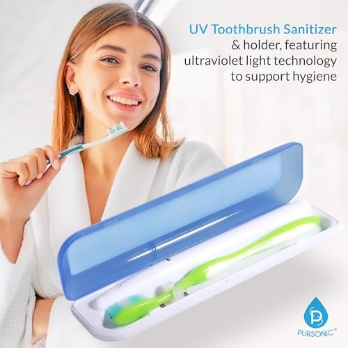 Portable UV Toothbrush Sanitizer Case with Auto Shut Off - Travel & Home Use