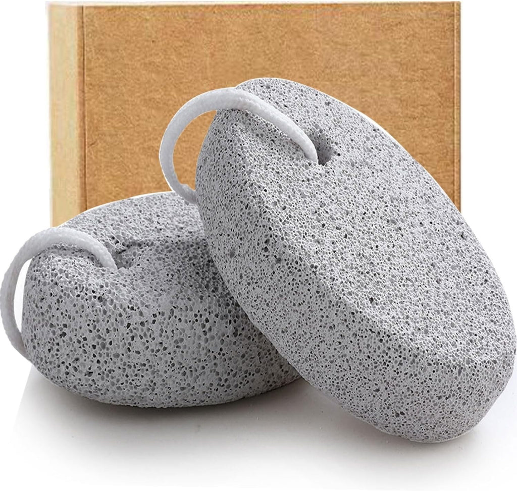 Natural Pumice Stone Foot Scrubber for Callus Removal - 1 or 2-Pack