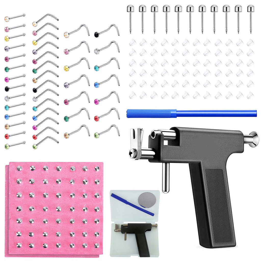 Professional Ear Piercing Gun Kit with 140 Surgical Steel Stud Earrings