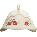 Felt Sauna Hat for Russian Banya - Wool Spa Hat, Strawberries Design