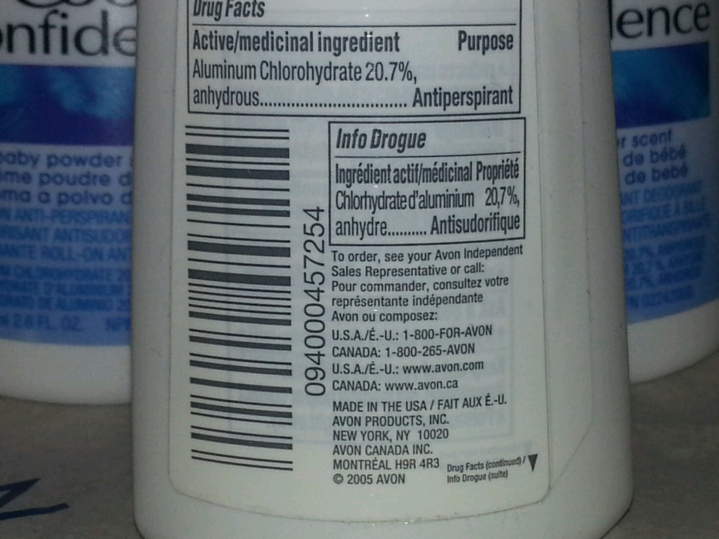 Avon Baby Powder Scent Roll-On Deodorant 2.6 fl oz Lot of 10