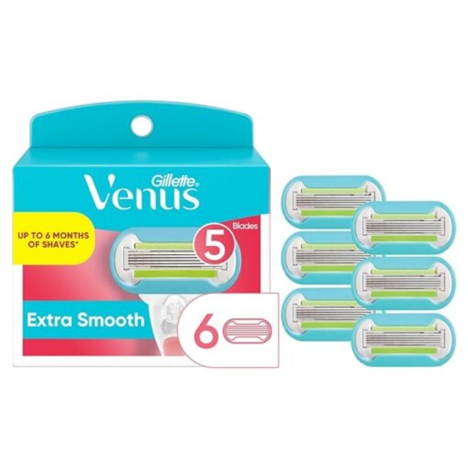 Gillette Venus Extra Smooth Women's Razor Blade Refills - 6 Count, 2 Pack