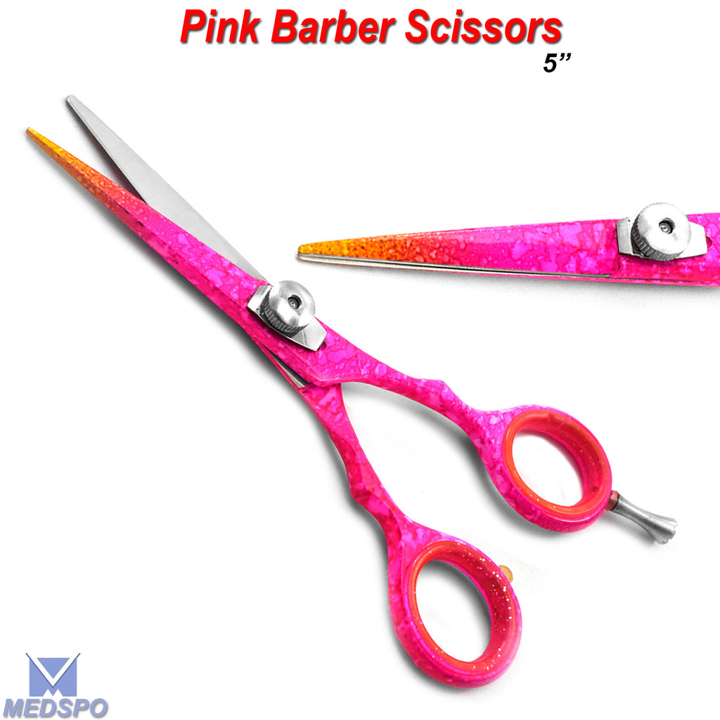 Professional Hair Cutting Shears 5 Inch Salon Scissors Pink - Sharp & Durable