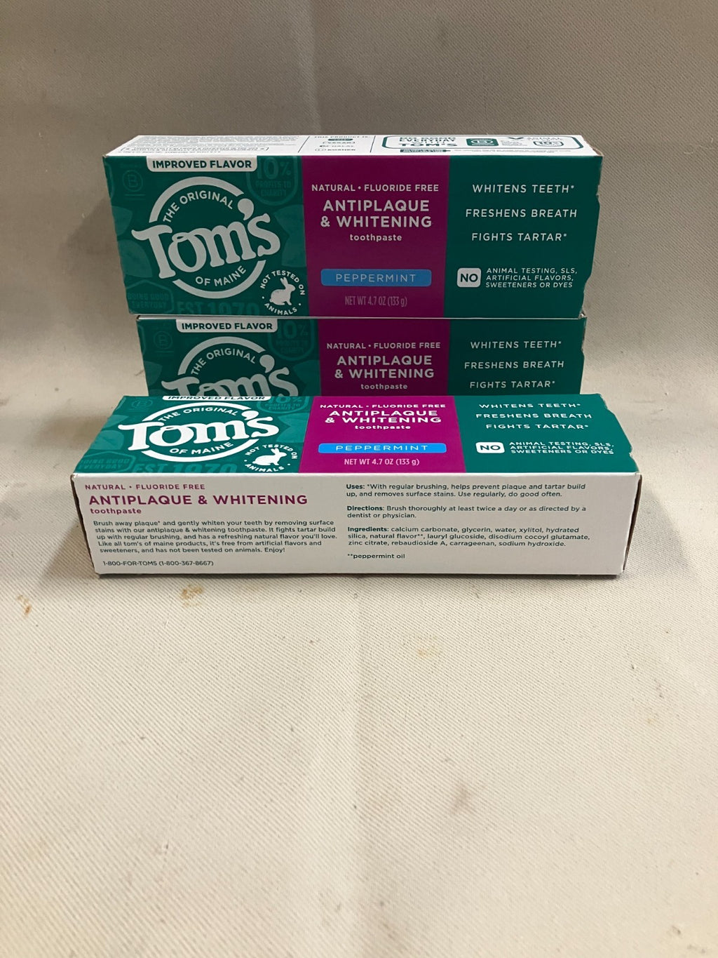 Antiplaque and Whitening Toothpaste Pack - 3 Boxes of 4.7 Oz