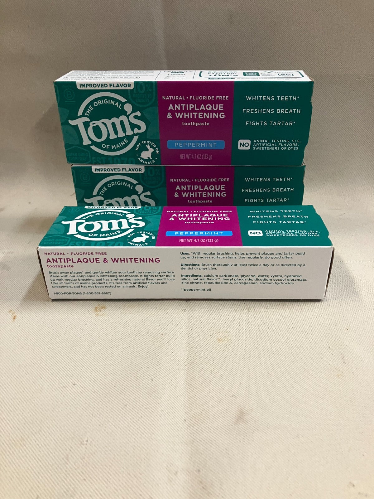 Antiplaque and Whitening Toothpaste Pack - 3 Boxes of 4.7 Oz