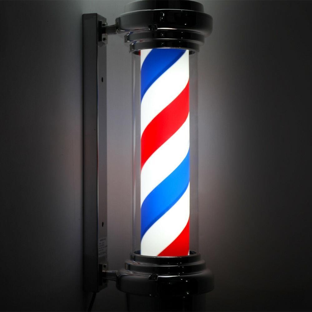 32-Inch Rotating LED Barber Pole Light for Shops and Salons