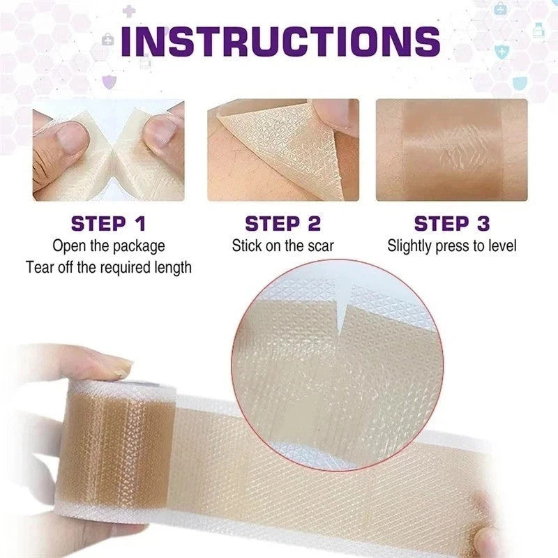 Silicone Scar Tape for Face Wrinkles - Waterproof Reusable Skin Cover