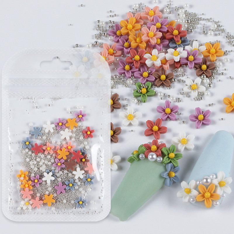 3D Acrylic Flower Nail Art Charms Rhinestones Stickers for DIY Nails - 40 pcs