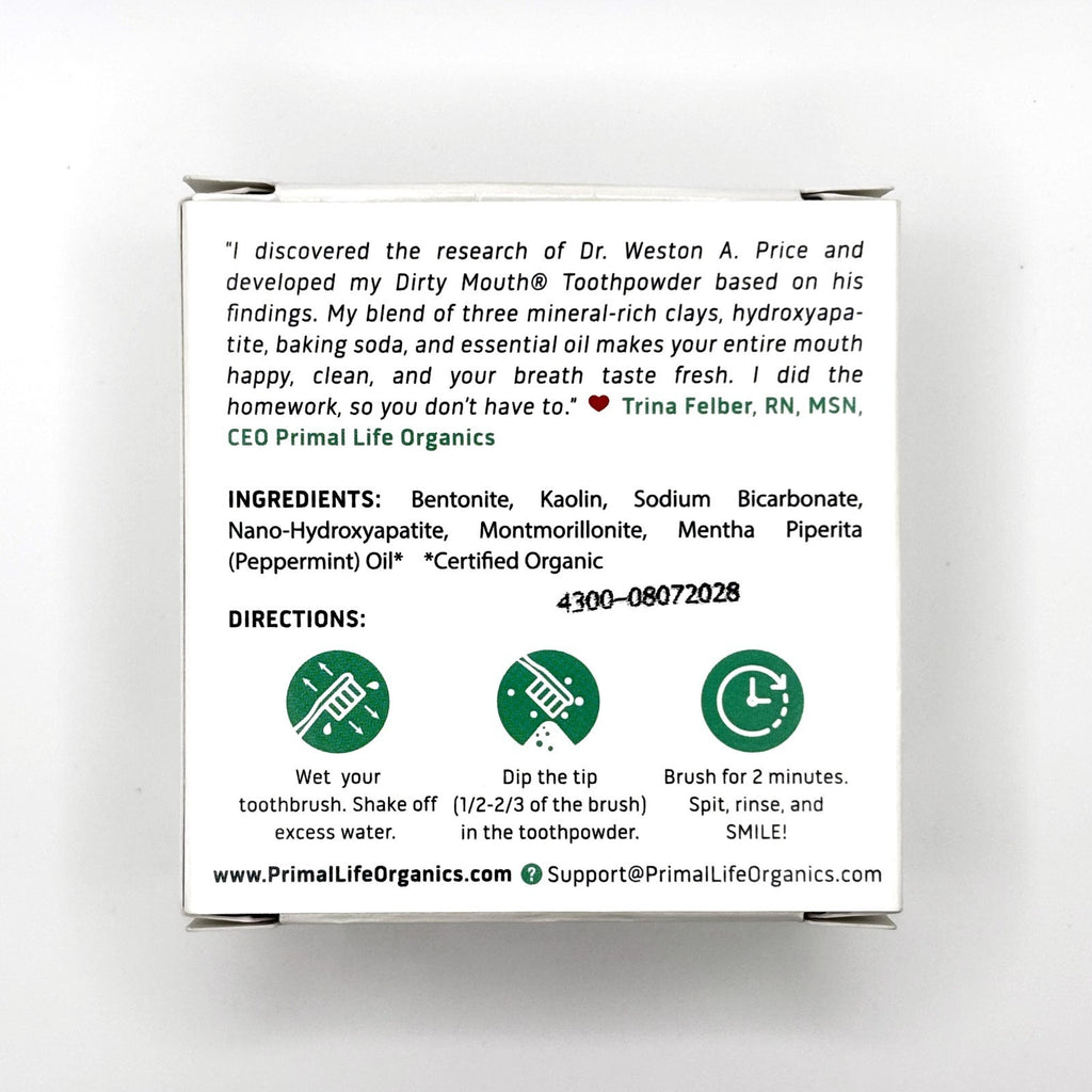 Natural Toothpowder with Nano-Hydroxyapatite Peppermint - Fluoride-Free 1oz